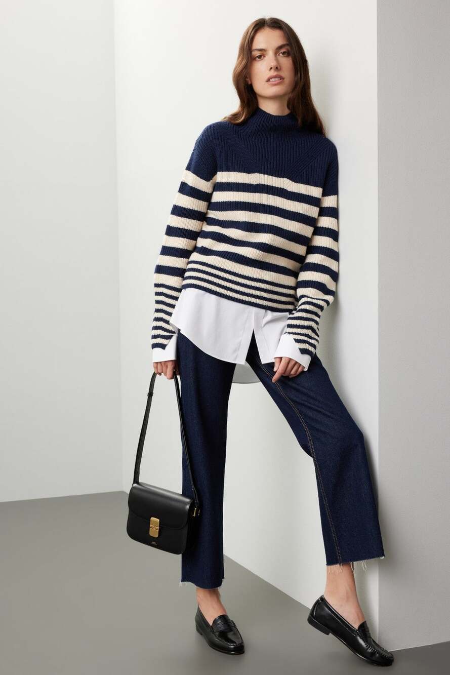 Derek Lam 10 Crosby x RTR Navy Stripe Sweater